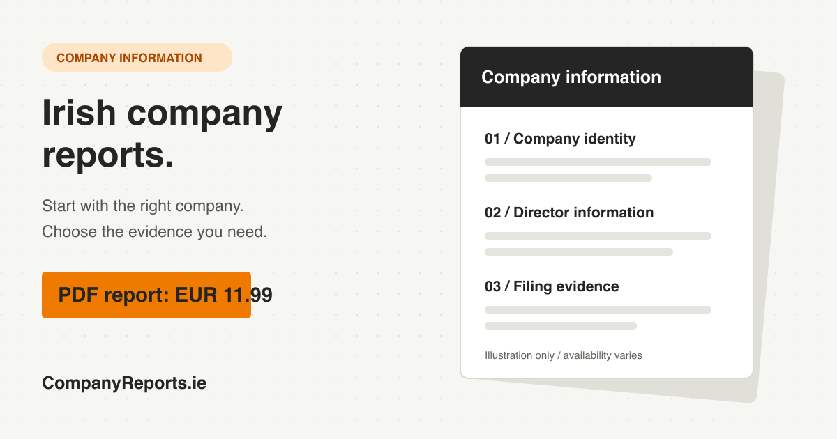 Illustrated company report showing separate company identity, director information and filing evidence sections; not an actual customer report